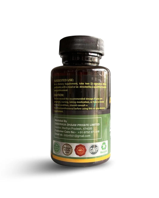 Ashwagandha 60 Capsules, 50 g | For Sound Sleep, Managing Daily Stress, Strength & Recovery | For Both Men & Women
