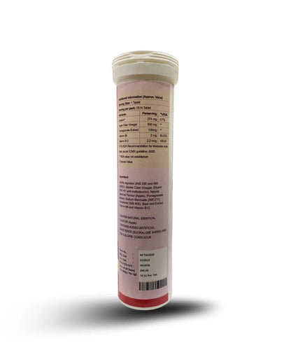 BuyPure Apple Cider Vinegar Effervescent Tablet With Mother|Supports Metabolism & Appetite Control| With 500Mg Acv, Vit B6 & B12| No Maltodextrin, No Added Sugar|