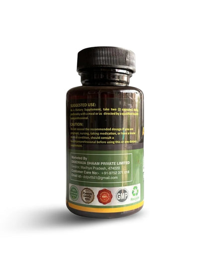 Ashwagandha 60 Capsules, 50 g | For Sound Sleep, Managing Daily Stress, Strength & Recovery | For Both Men & Women