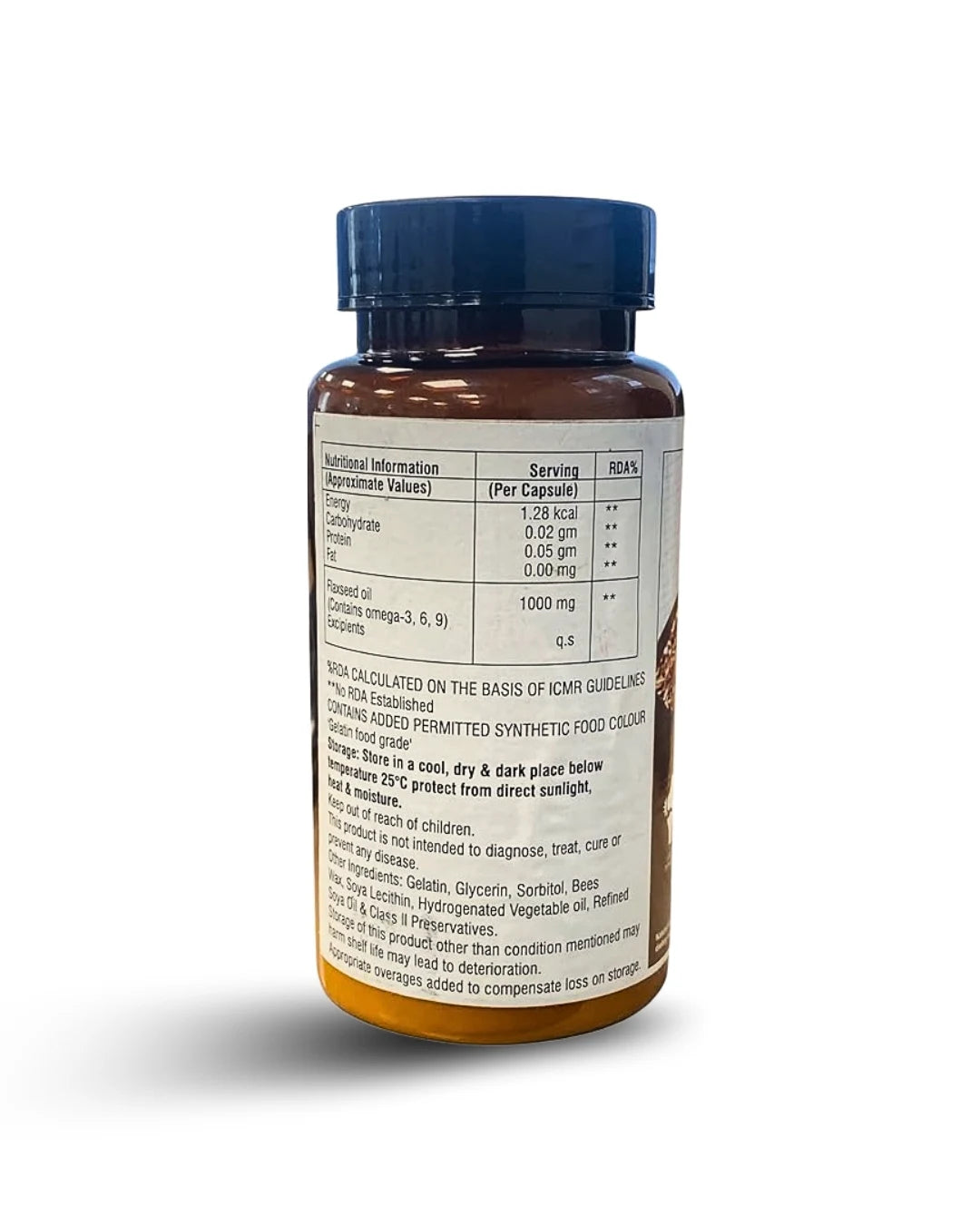 Cold Pressed Flaxseed Oil Omega 3 6 9 Capsules 60 (1000mg), 100 g for Men and Women | Omega 3 Supplement | Omega 369 | Flaxseed Oil Omega3 Capsule | Omega Fatty Acid - 60 Capsules