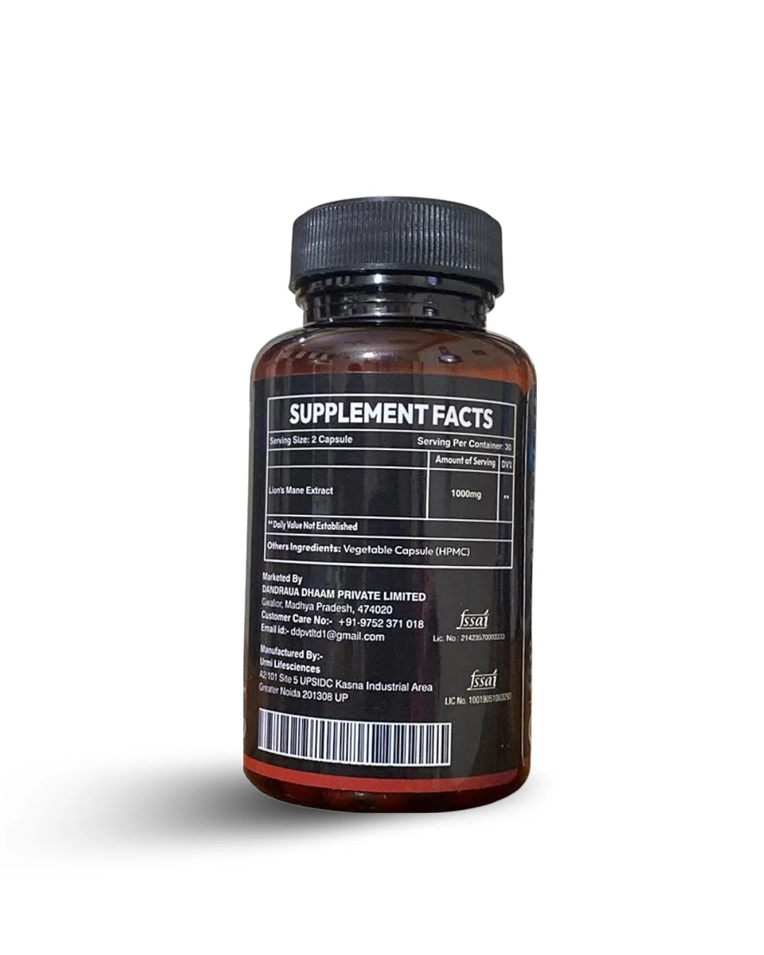 High Potency Lion's Mane Mushroom 60 Capsules, 50 g | 100% Natural | Gmo Free | Gluten Free