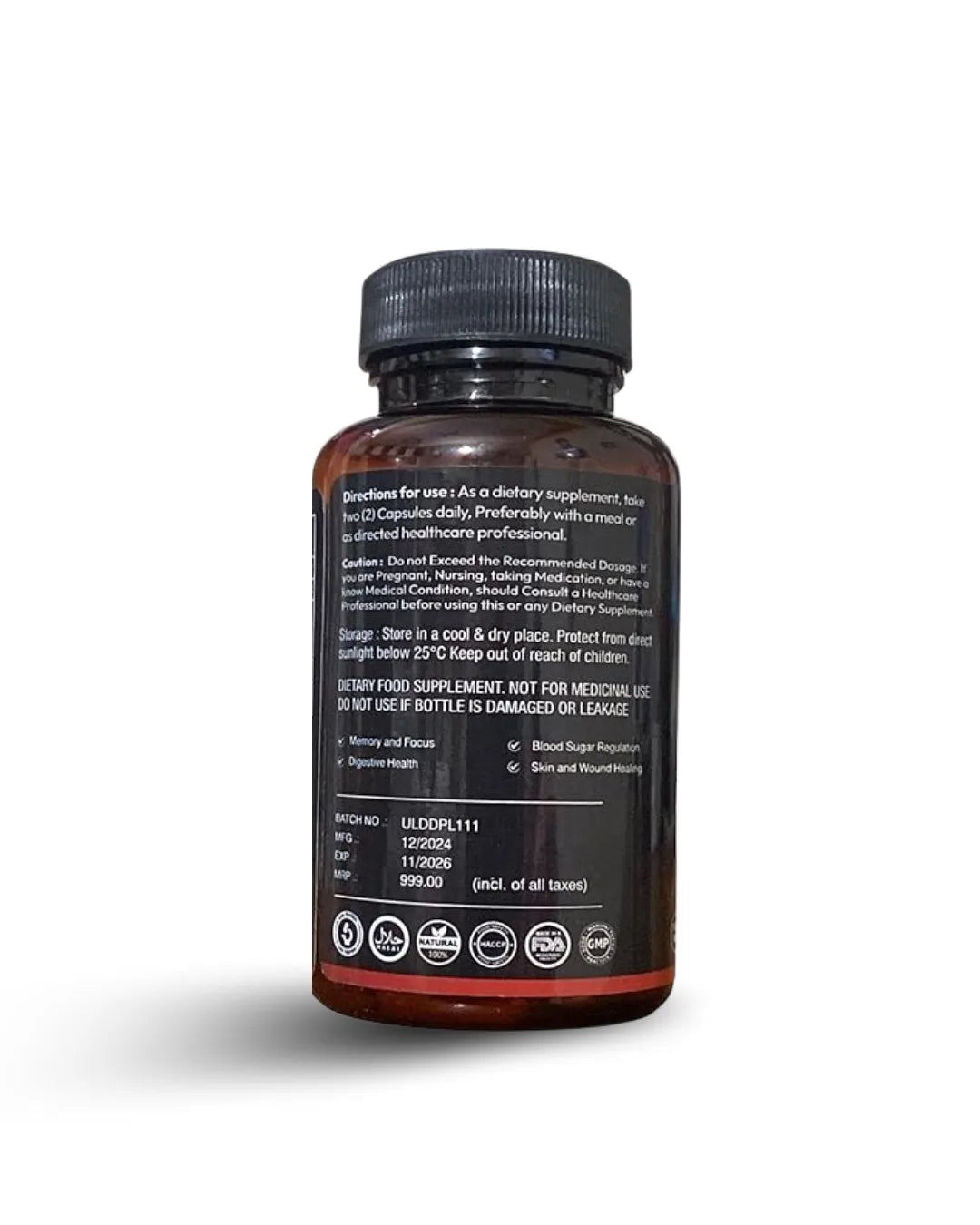 High Potency Lion's Mane Mushroom 60 Capsules, 50 g | 100% Natural | Gmo Free | Gluten Free