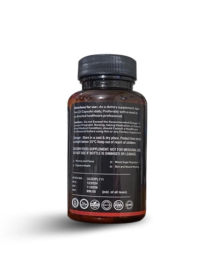 High Potency Lion's Mane Mushroom 60 Capsules, 50 g | 100% Natural | Gmo Free | Gluten Free