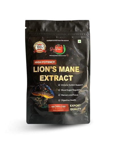 High Potency Lion's Mane Extract Mushroom Powder 100 g | Immune System Support | Blood Sugar Regulation | Memory & Focus | Digestive Health
