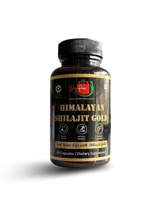 BuyPure Himalayan Shilajit Gold 60 Capsules, 50 g | Boosts Energy | Increases Stamina | Fuel Your Life with Shilajit Gold