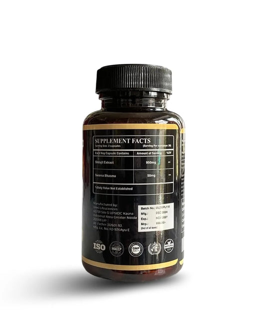 BuyPure Himalayan Shilajit Gold 60 Capsules, 50 g | Boosts Energy | Increases Stamina | Fuel Your Life with Shilajit Gold