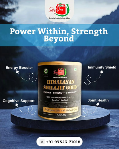 Himalayan Shilajit Gold Resin, 20 g | Energy | Strength | Immunity | Fuel Your Life with Shilajit Gold | 100% Pure Natural Resin From the heart of Himalaya