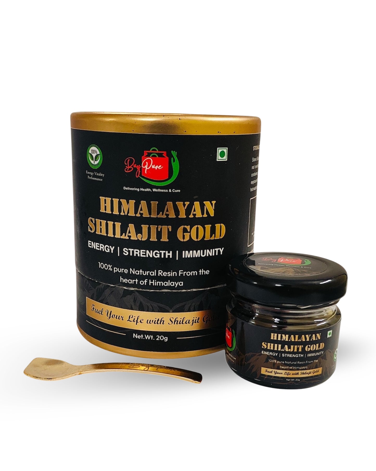 Himalayan Shilajit Gold Resin, 20 g | Energy | Strength | Immunity | Fuel Your Life with Shilajit Gold | 100% Pure Natural Resin From the heart of Himalaya