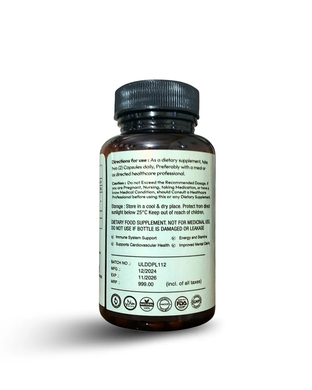 Reishi Mushroom Extract 60 Capsules, 50 g | 100% Natural | Gmo Free | Gluten Free