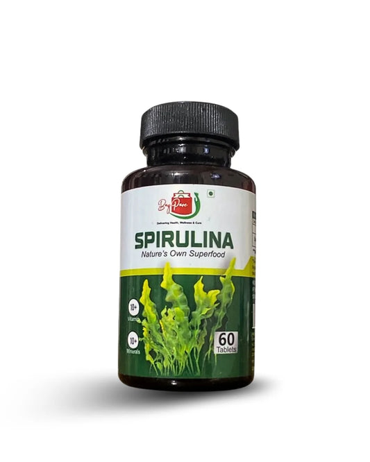 Spirulina Tablets 60, 50g | 100% Natural | Contains 60% Protein | Boost Your Immunity | Free from Preservative & Pesticides | Spirulina Tablet