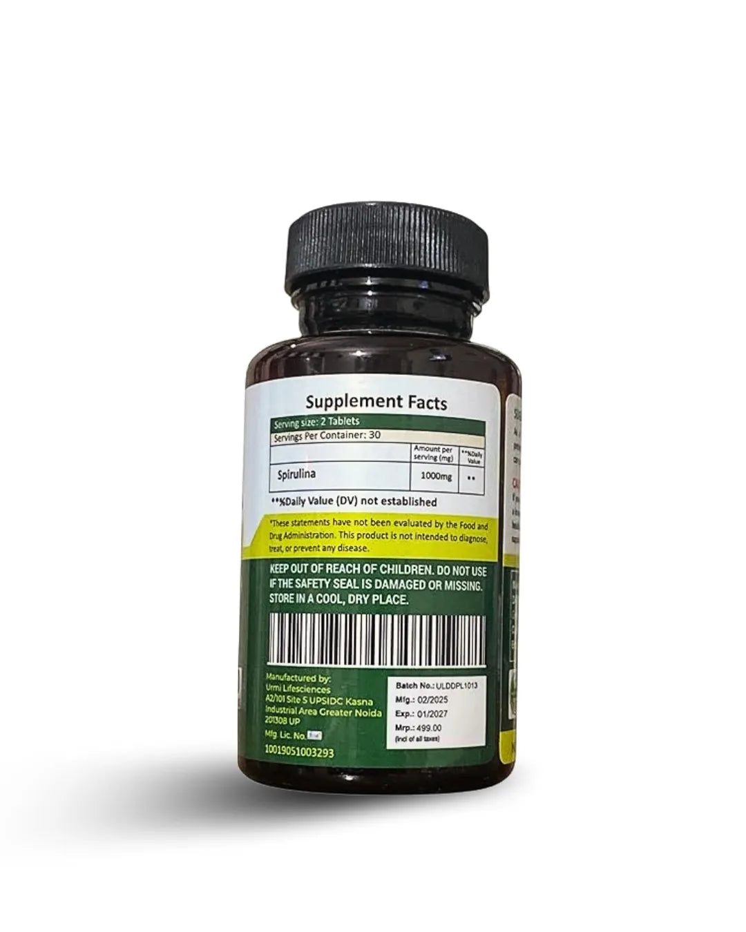 Spirulina Tablets 60, 50g | 100% Natural | Contains 60% Protein | Boost Your Immunity | Free from Preservative & Pesticides | Spirulina Tablet